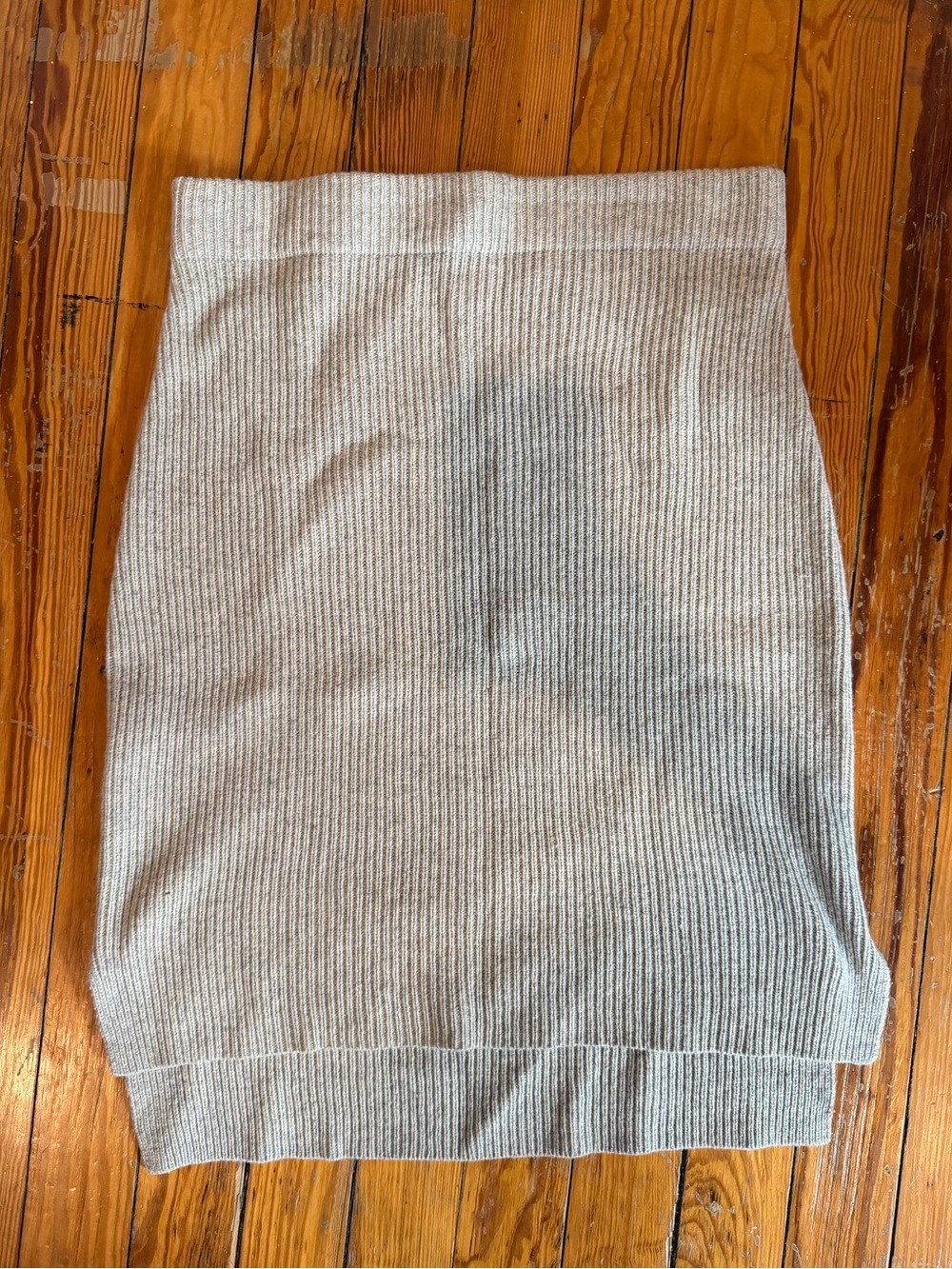 Madewell Ribbed Knit Pencil Skirt in Light Gray